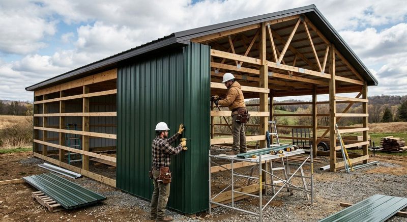 Pole Barn Siding Installation